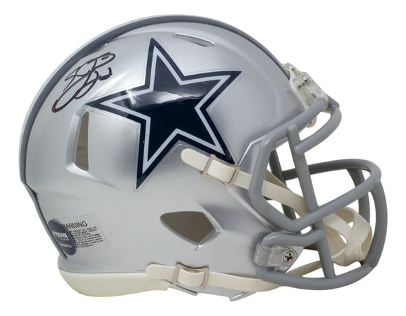 Emmitt Smith Signed Dallas Cowboys Mini Speed Replica Helmet BAS