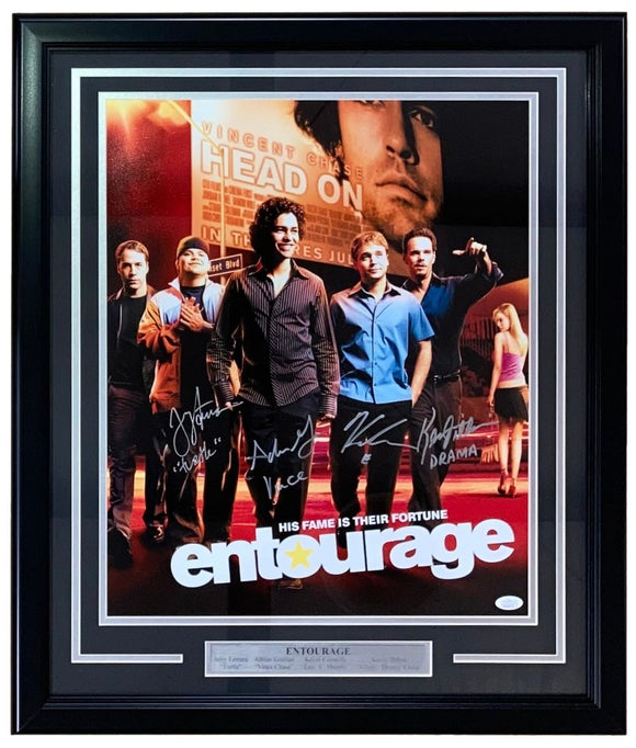Entourage Cast Signed Framed 16x20 Entourage Fame Photo Grenier & Others JSA ITP
