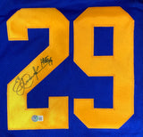 Eric Dickerson Signed Custom Blue Pro-Style Football Jersey HOF 99 BAS Sports Integrity
