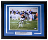 Eric Dickerson Signed Framed 11x14 Indianapolis Colts Photo by Sports Integrity, featuring him in action, with plaque noting his name and Hall of Fame induction year, 1999. Authenticated by BAS.
