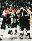 Eric Lindros Signed Flyers 16x20 Fight Photo vs McSorely HOF 16 JSA ITP