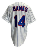 Ernie Banks Signed Chicago Cubs Majestic Baseball Jersey PSA B77806