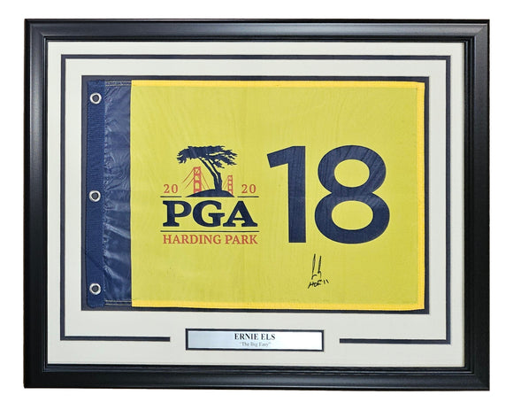 Ernie Els Signed Framed 2020 PGA Championship Golf Flag HOF 11 Inscribed BAS LOA
