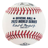 Evan Carter Texas Rangers Signed 2023 World Series Baseball 23 WS Champs BAS