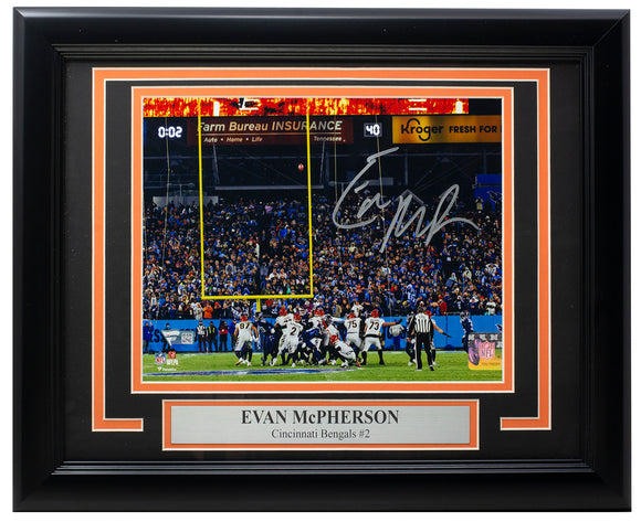 Evan McPherson Signed Framed Cincinnati Bengals 8x10 Winning Kick Photo Fanatics