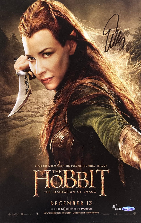 Evangeline Lilly Signed 11x17 The Hobbit Movie Poster Photo UDA Sports Integrity