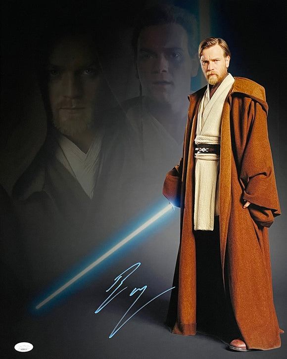 Ewan McGregor Signed 16x20 Star Wars Obi-Wan Kenobi Collage Photo JSA Sports Integrity