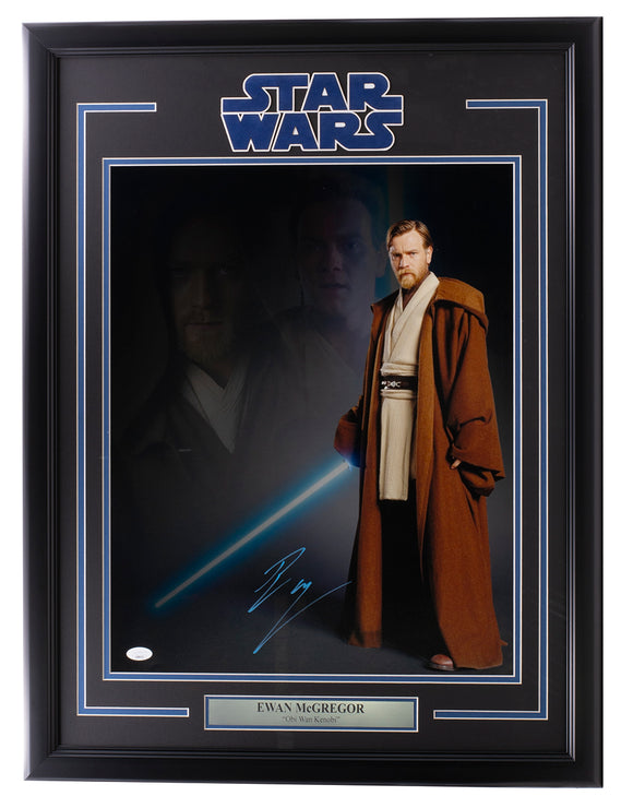 Ewan McGregor Signed Framed 16x20 Star Wars Obi-Wan Kenobi Collage Photo JSA Sports Integrity