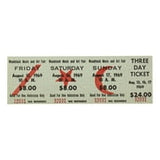 Woodstock 1969 Original Three Day Ticket