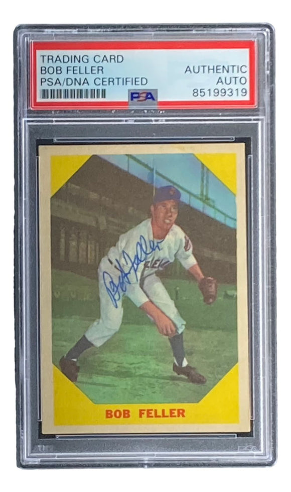 Bob Feller Signed 1960 Fleer #26 Cleveland Trading Card PSA/DNA