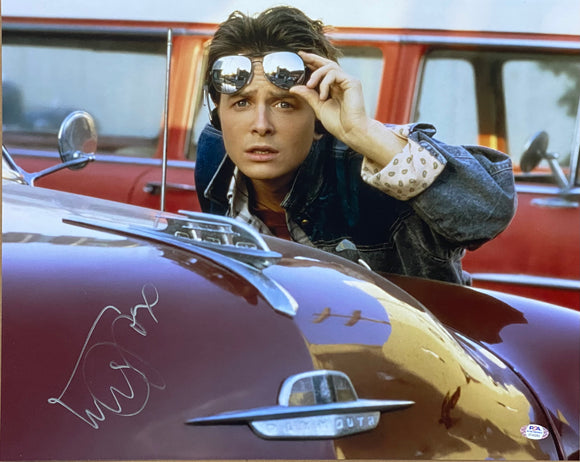 Michael J. Fox Signed 16x20 Back to the Future Sunglasses Photo PSA Holo Sports Integrity