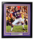 Fran Tarkenton Signed Framed 16x20 Minnesota Vikings Photo Stats Insc JSA Holo
