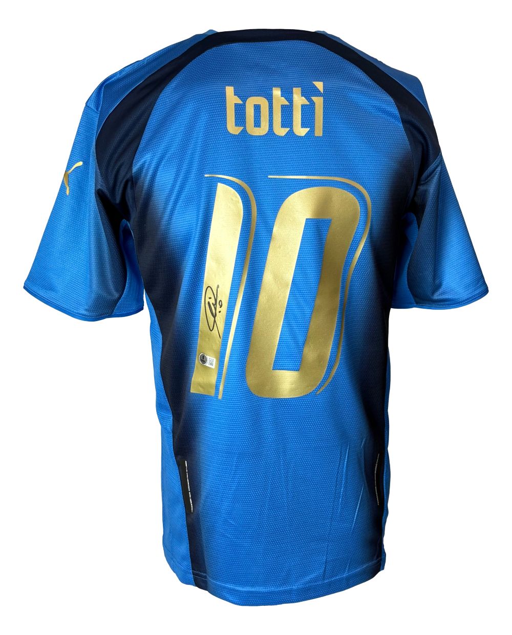 Francesco Totti Signed Italy Blue Puma Soccer Jersey BAS – Sports