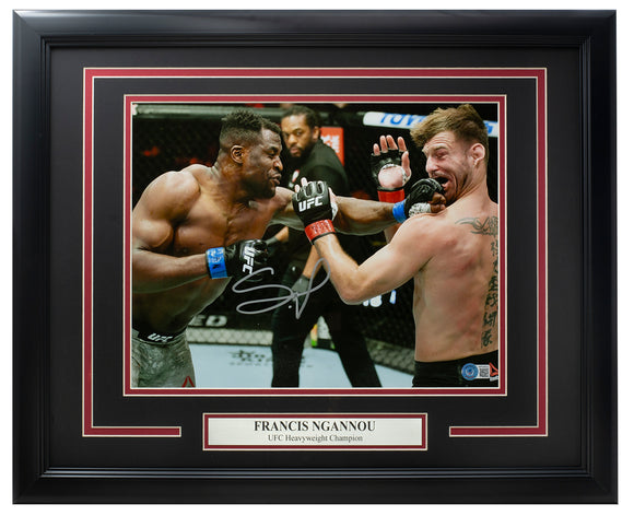 Francis Ngannou Signed Framed 11x14 UFC Photo vs Stipe BAS