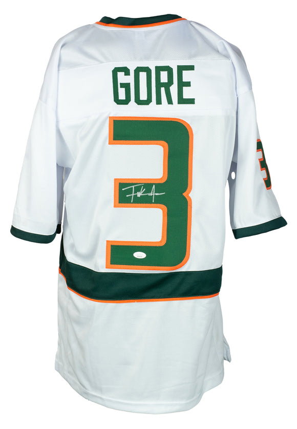 Frank Gore Signed Custom White College Style Football Jersey JSA