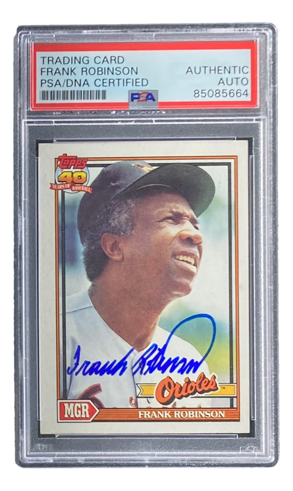 Frank Robinson Signed 1991 Topps #639 Baltimore Orioles Trading Card PSA/DNA Sports Integrity