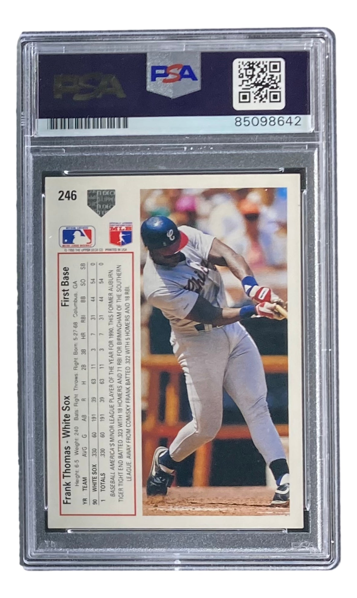 Frank Thomas Signed 1991 Upper Deck #246 Chicago White Sox Rookie Card PSA/DNA