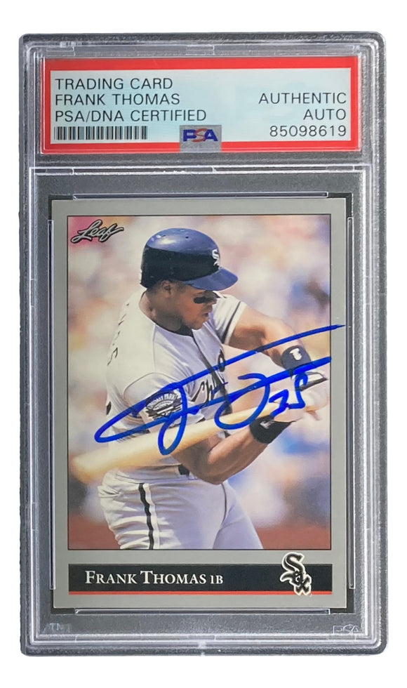 Frank Thomas Signed 1992 Leaf #349 Chicago White Sox Trading Card PSA/DNA Sports Integrity
