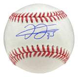 The Sports Integrity Frank Thomas Chicago White Sox Signed Official MLB Baseball features a blue autograph on one of its white panels with red stitching.