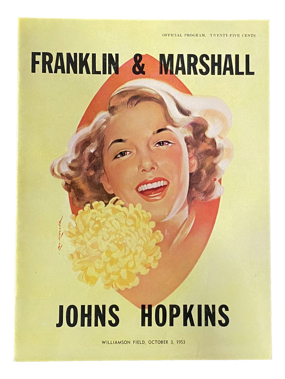 Franklin & Marshall vs Johns Hopkins October 3 1953 Official Game Program
