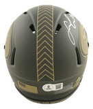 Fred Warner Signed San Francisco 49ers Salute To Service Mini Speed Helmet BAS