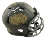 Fred Warner Signed San Francisco 49ers Salute To Service Mini Speed Helmet BAS
