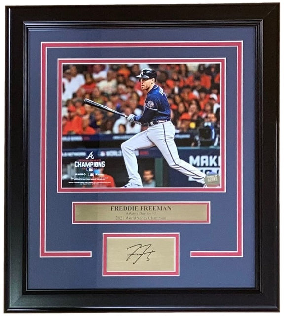 Freddie Freeman Framed 8x10 Atlanta Braves Photo w/ Laser Engraved Signature