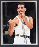 Freddie Mercury Framed 8x10 Queen Live Aid Photo w/ Laser Engraved Signature Sports Integrity