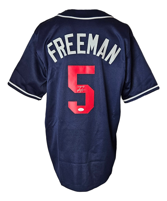 Freddie Freeman Atlanta Signed Navy Blue Baseball Jersey JSA
