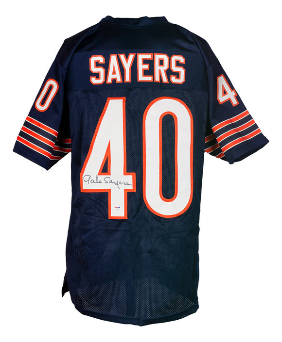 Gale Sayers Signed Custom Blue Pro Style Football Jersey PSA/DNA Sports Integrity