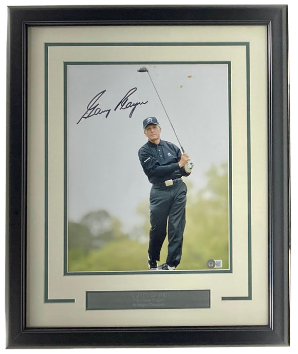 Gary Player Signed Framed 11x14 PGA Golf Photo BAS BD59670
