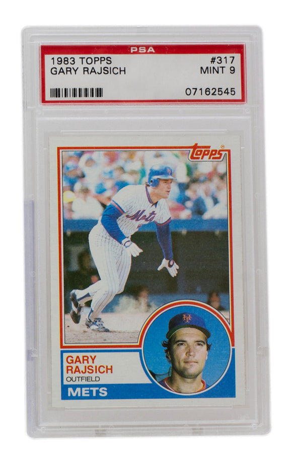Gary Rajsich 1983 Topps #317 New York Mets Baseball Card PSA/DNA Mint 9 Sports Integrity