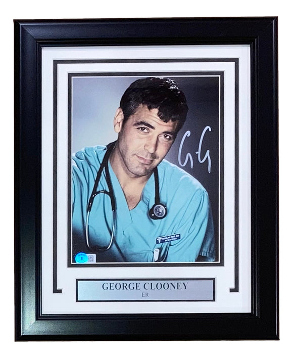 George Clooney Signed Framed 8x10 ER Photo BAS
