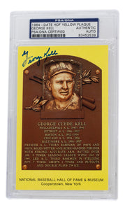 George Kell Signed Slabbed Detroit Tigers Hall of Fame Plaque Postcard PSA/DNA 539 Sports Integrity