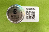 A George Kittle Signed Framed 16x20 San Francisco 49ers Photo by Sports Integrity features a Beckett Witness Autograph sticker with QR code, serial #2W012170, and holographic B logo on a green background.