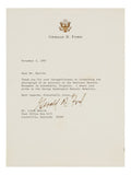 President Gerald Ford Signed 1987 Typed Letter BAS LOA