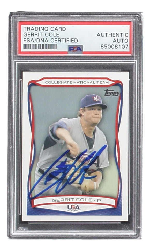 Gerrit Cole Signed 2010 Topps USA #USA-25 Pirates Rookie Card PSA/DNA