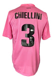 Giorgio Chiellini Signed Juventus Pink Nike Soccer Jersey BAS