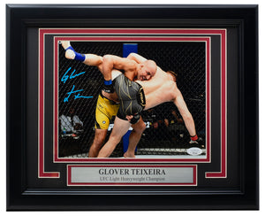 Glover Teixeira Signed Framed 8x10 UFC Takedown Photo JSA
