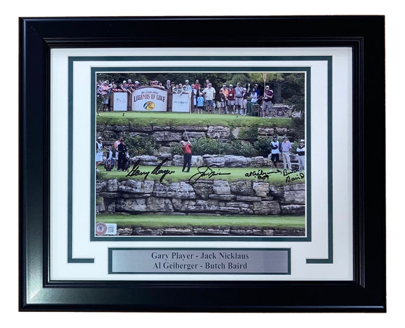 Golf Legends Signed Framed 8x10 Photo Nicklaus Player & More BAS LOA Sports Integrity