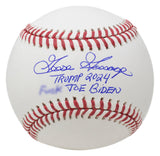 The Sports Integrity Goose Gossage Yankees Official MLB Baseball is signed in blue ink with "Trump 2024" and an explicit anti-Biden message. BAS authenticated.