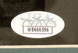 The Sports Integrity Brandon Graham Signed Framed 16x20 Eagles SB52 Strip Sack Photo features a JSA oval authentication sticker with "USA" in the background, a cursive signature, and unique ID WB666596 inside a red-bordered box.