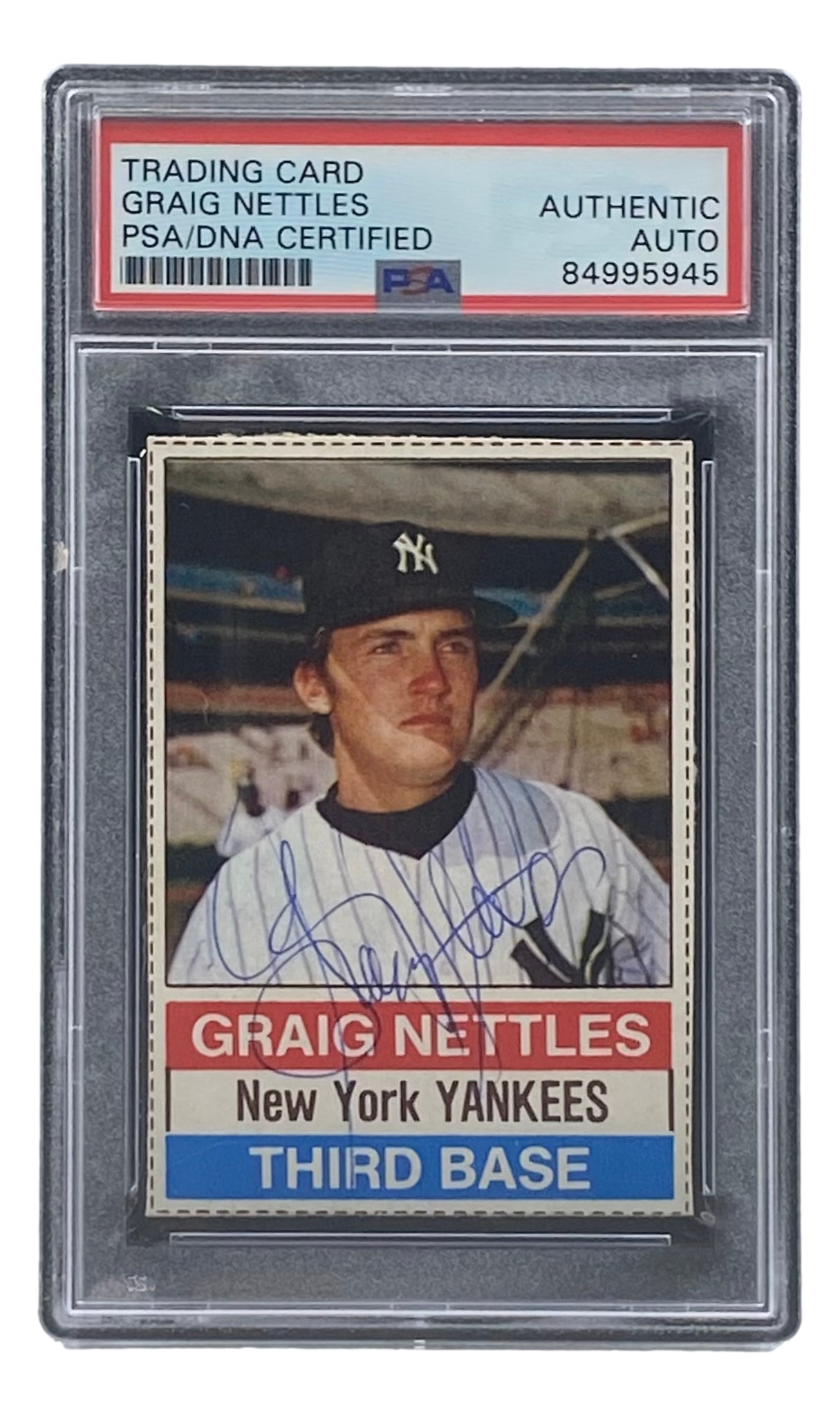 Graig Nettles Signed New York Yankees 1976 Hostess #81 Trading Card PSA/DNA