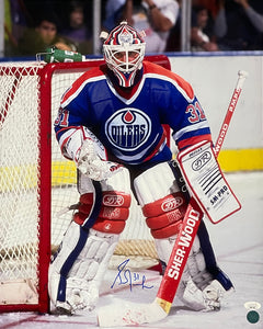 Grant Fuhr Signed Edmonton Oilers 16x20 Hockey Photo JSA