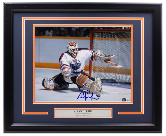 Grant Fuhr Framed Jersey Beckett Autographed Signed Edmonton Oilers