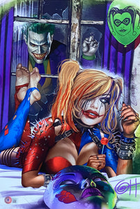 Greg Horn Signed 11x17 Harley Quinn w/ Joker Photo BAS