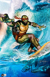 Greg Horn Signed 11x17 Teenage Mutant Ninja Turtles Surfs Up Photo BAS