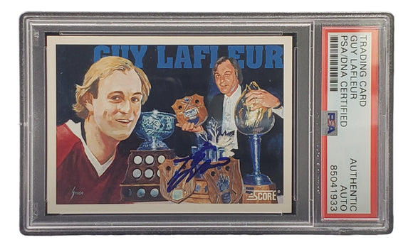 Guy LaFleur Signed 1991 Score #292 Montreal Canadiens Hockey Card PSA/DNA