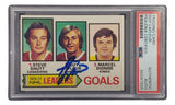Guy LaFleur Signed 1977 Topps #1 Goals Leaders Hockey Card PSA/DNA Sports Integrity