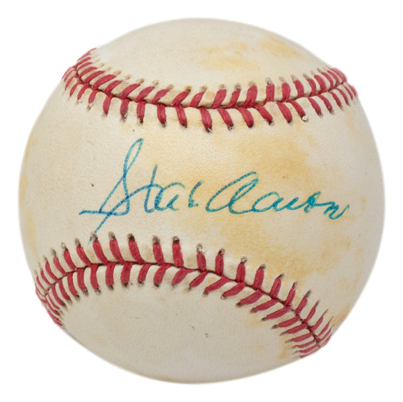 Hank Aaron Milwaukee Braves Signed National League Baseball BAS LOA 469 Sports Integrity